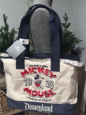 Disneyland Mickey Mouse Canvas Tote Bag – Navy & Cream - NWT!!